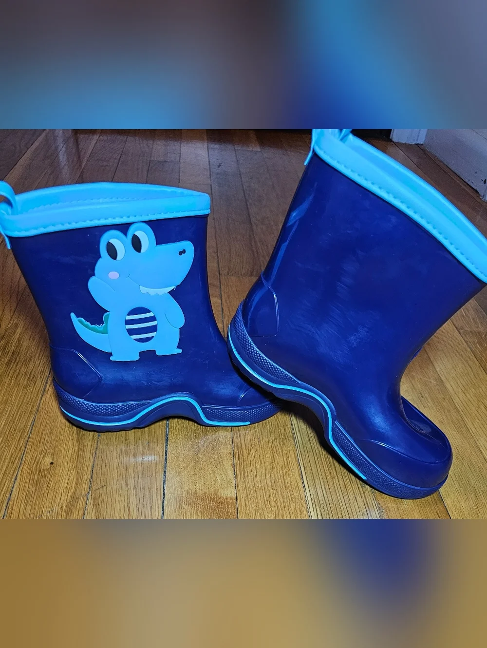 Toddler Boys‎ Blue Rain Boots With Crocodile Character Size 13 New